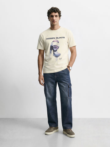 Men's Blue Relaxed Fit Solid Casual Jeans