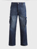 Men's Blue Relaxed Fit Solid Casual Jeans