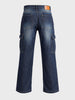 Men's Blue Relaxed Fit Solid Casual Jeans