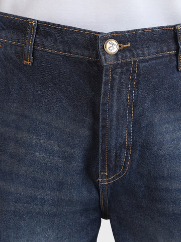 Men's Blue Relaxed Fit Solid Casual Jeans
