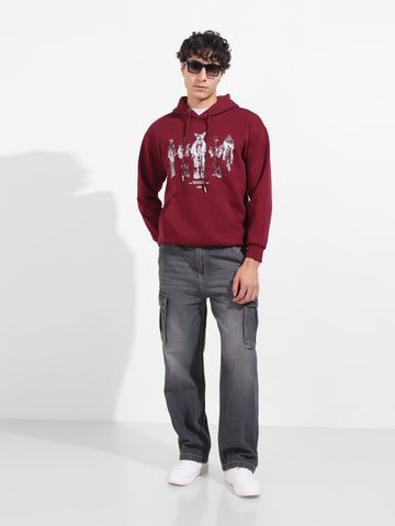 Men's Grey Relaxed Fit Solid Casual Jeans