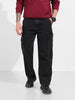Men's Black Relaxed Fit Solid Casual Jeans