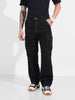Men's Black Relaxed Fit Solid Casual Jeans