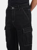 Men's Black Relaxed Fit Solid Casual Jeans