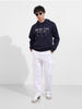 Men's White Relaxed Fit Solid Casual Jeans