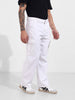 Men's White Relaxed Fit Solid Casual Jeans
