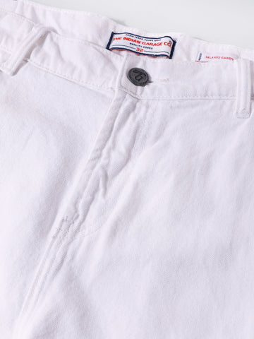 Men's White Relaxed Fit Solid Casual Jeans