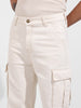 Men's White Relaxed Fit Solid Casual Jeans