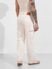 Men's White Relaxed Fit Solid Casual Jeans
