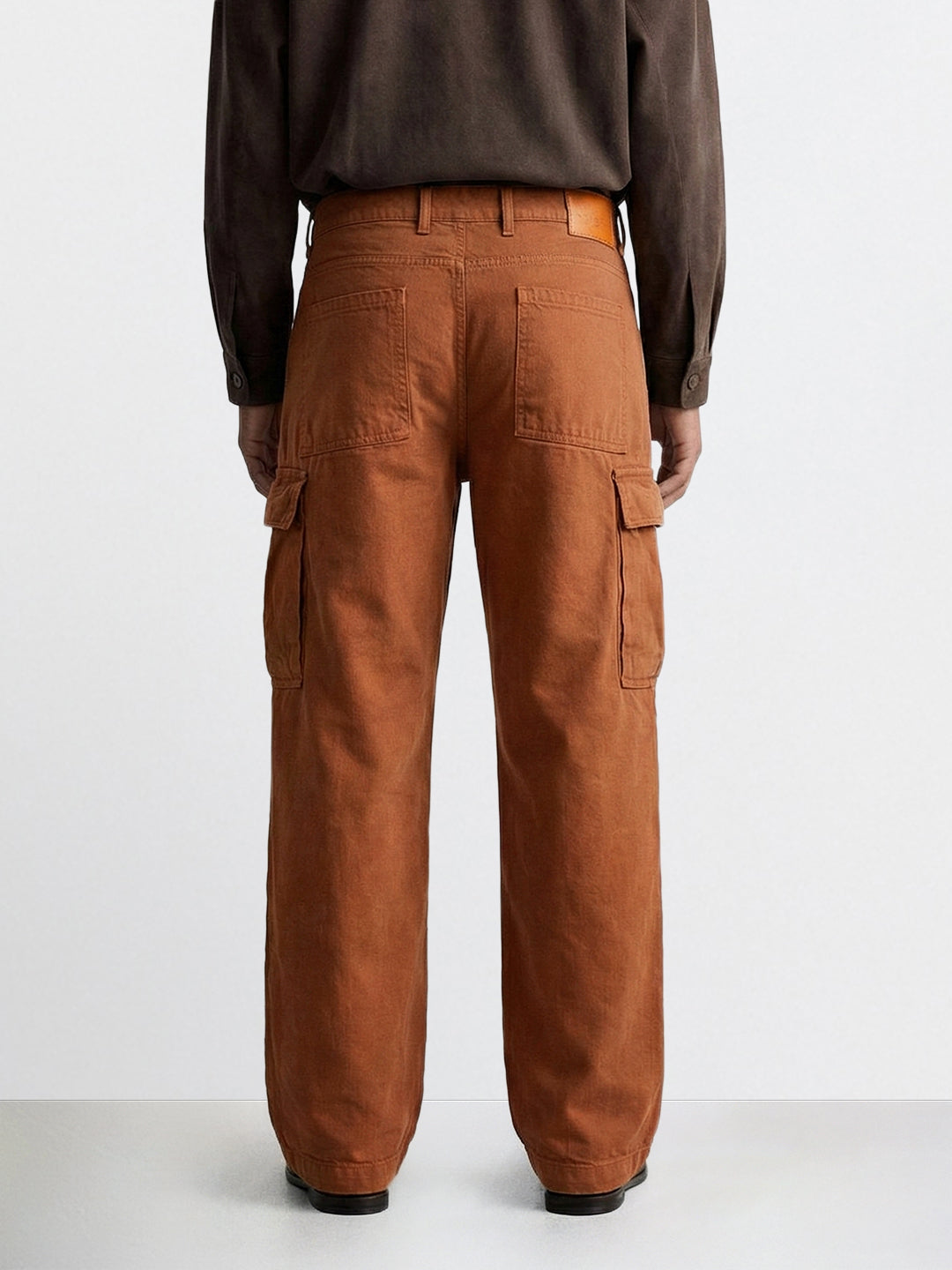 Men's Brown Relaxed Fit Solid Casual Jeans