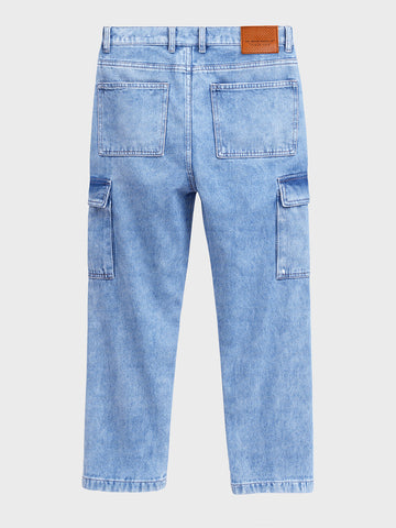 Men's Blue Relaxed Fit Solid Casual Jeans