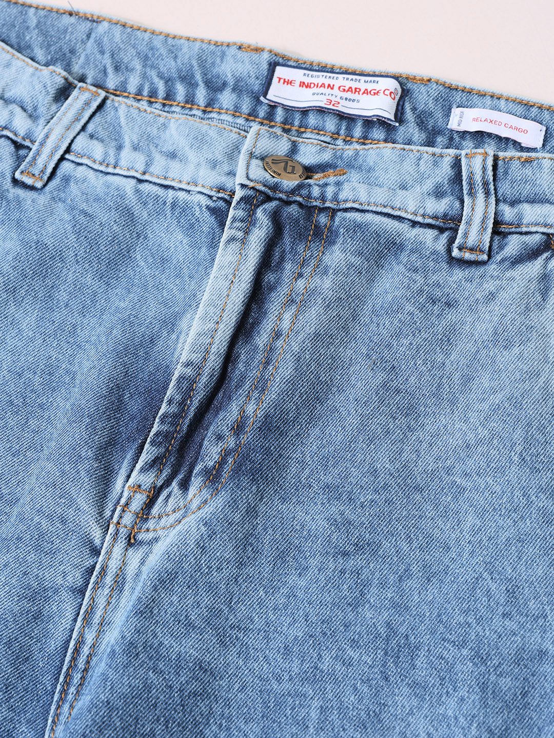 Men's Blue Relaxed Fit Solid Casual Jeans