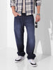 Men's Blue Relaxed Fit Solid Casual Jeans