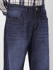 Men's Blue Relaxed Fit Solid Casual Jeans