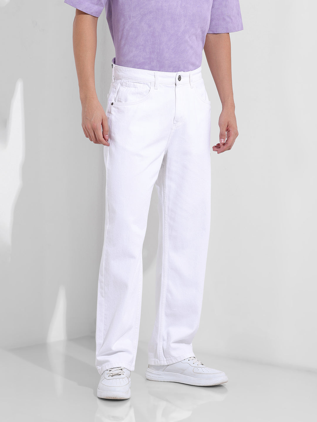 Men's White Relaxed Fit The Eternity Series Jeans