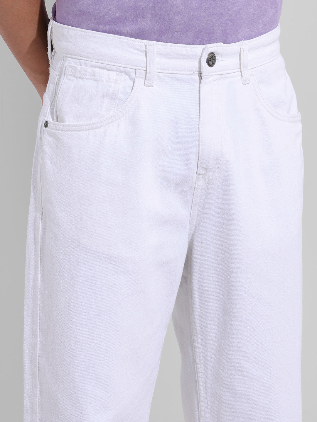 Men's White Relaxed Fit The Eternity Series Jeans