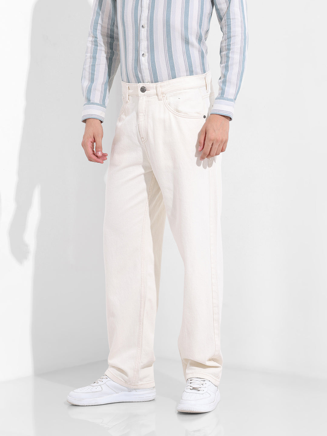 Men's White Relaxed Fit The Eternity Series Jeans