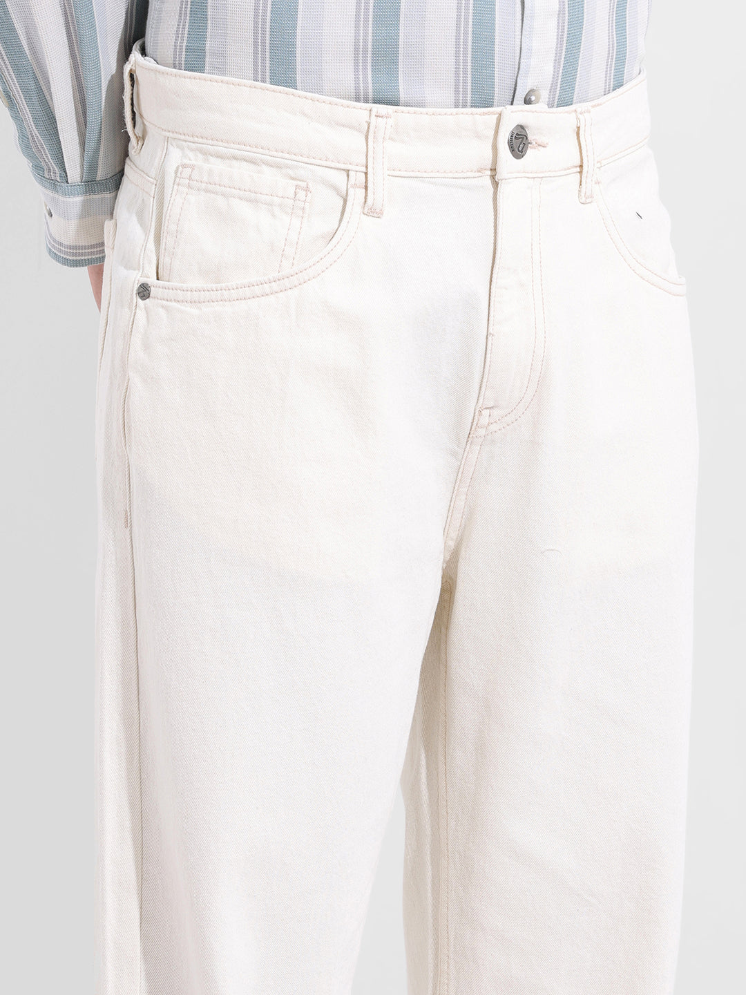 Men's White Relaxed Fit The Eternity Series Jeans