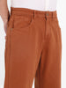 Men's Brown Relaxed Fit Solid Casual Jeans