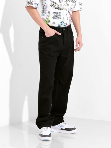 Men's Black Relaxed Fit Casual Jeans