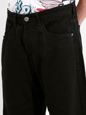 Men's Black Relaxed Fit Casual Jeans