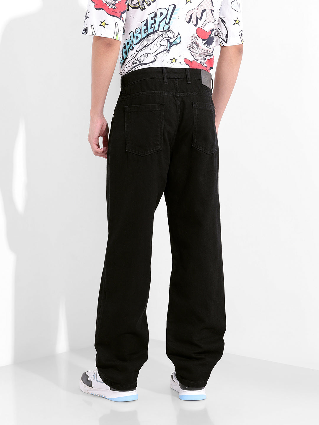 Men's Black Relaxed Fit Casual Jeans