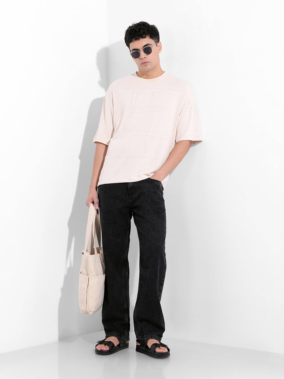 Men's Black Relaxed Fit Casual Jeans