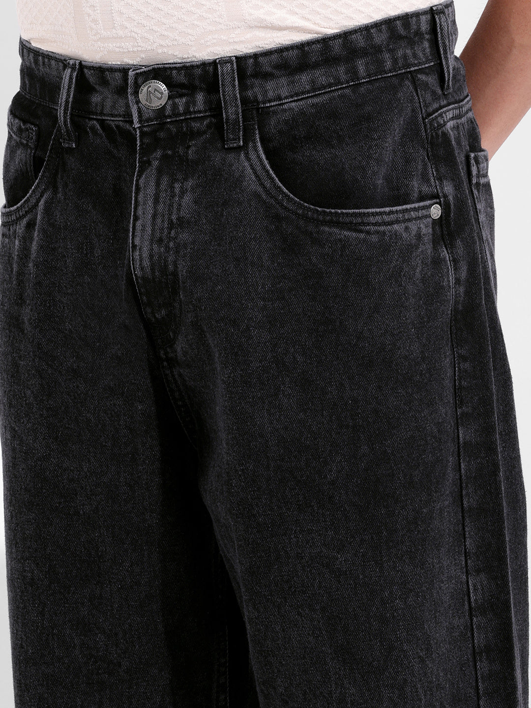 Men's Black Relaxed Fit Casual Jeans