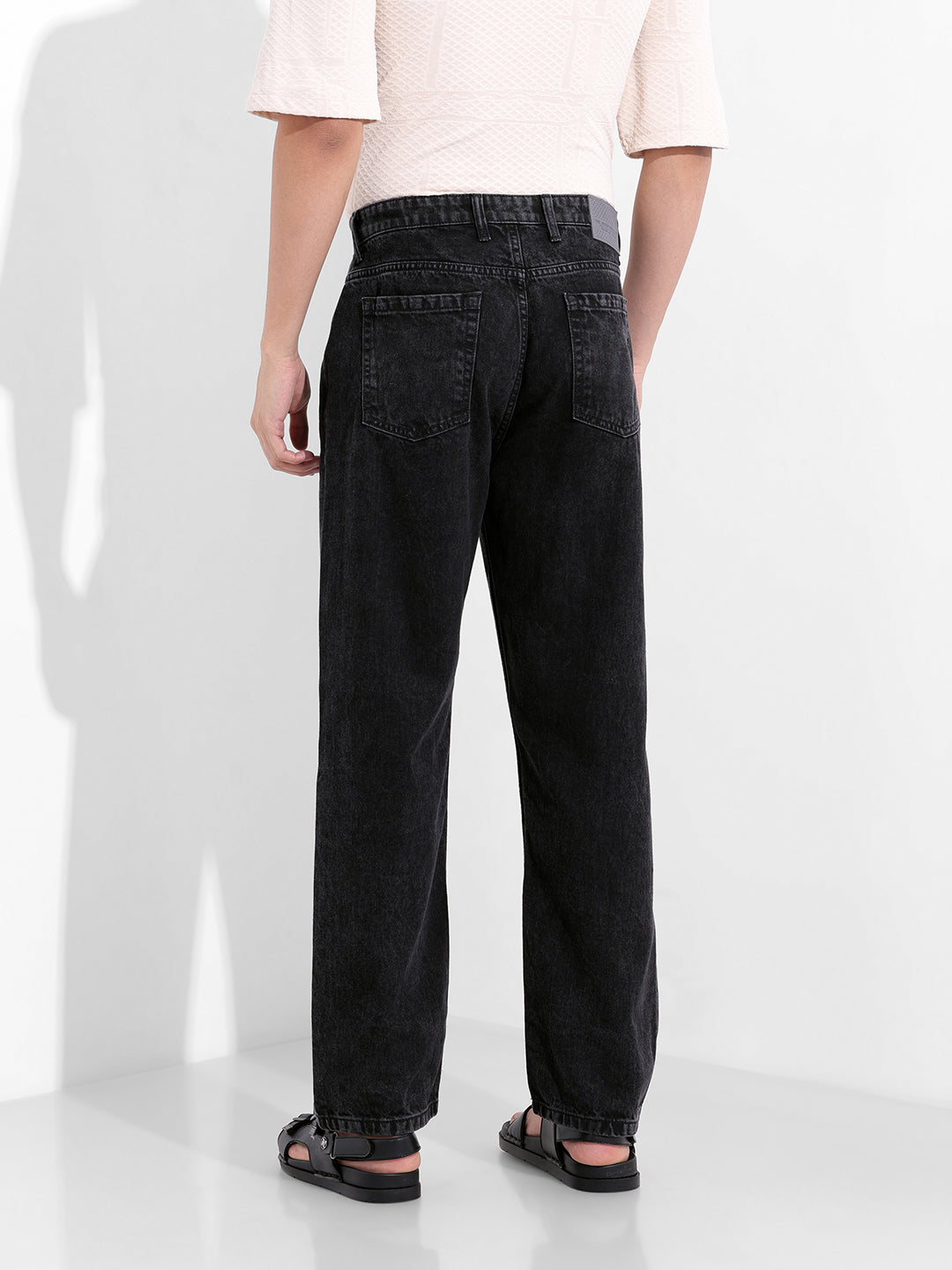 Men's Black Relaxed Fit Casual Jeans