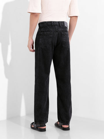 Men's Black Relaxed Fit Casual Jeans