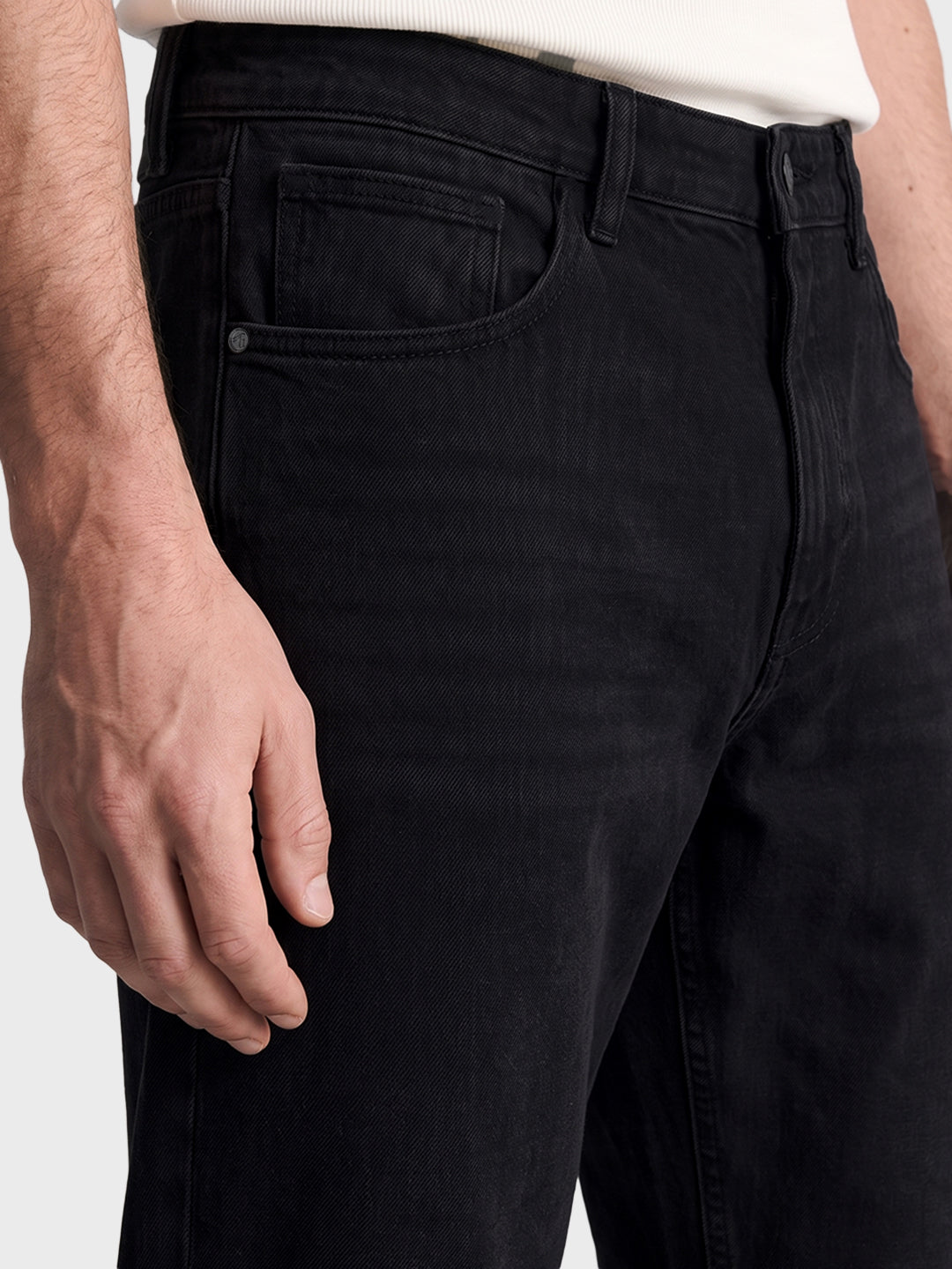 Men's Black Relaxed Fit Casual Jeans