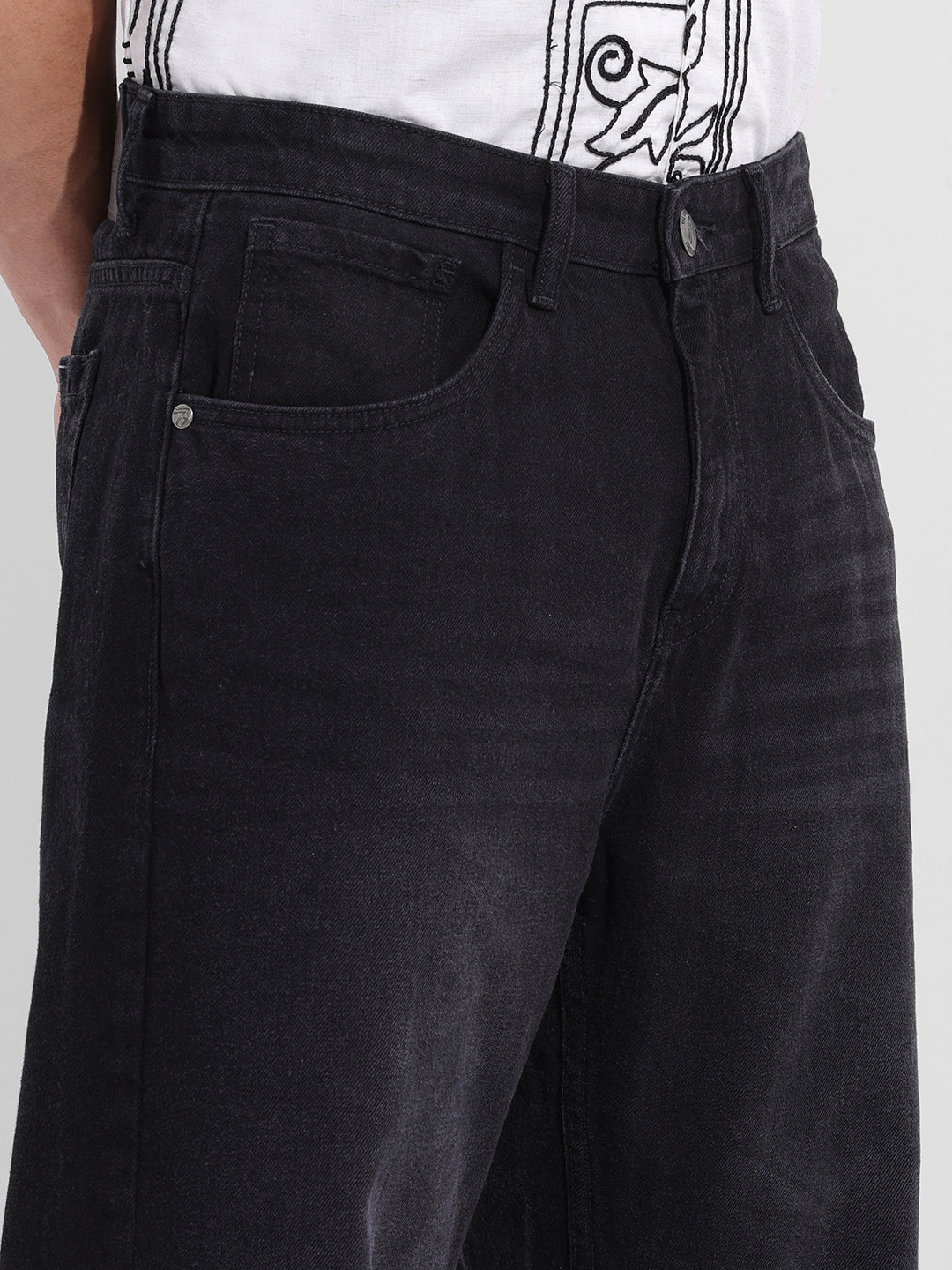 Men's Black Relaxed Fit Casual Jeans