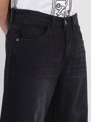 Men's Black Relaxed Fit Casual Jeans