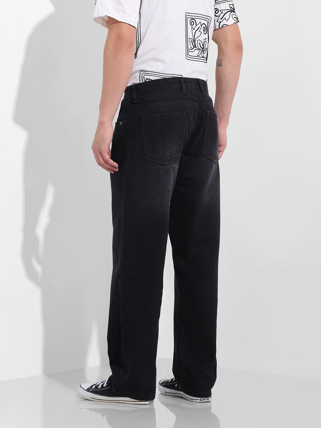 Men's Black Relaxed Fit Casual Jeans