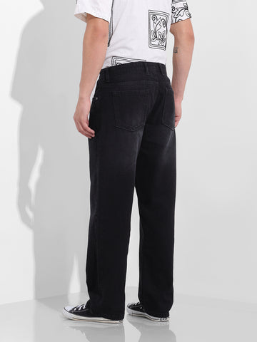 Men's Black Relaxed Fit Casual Jeans