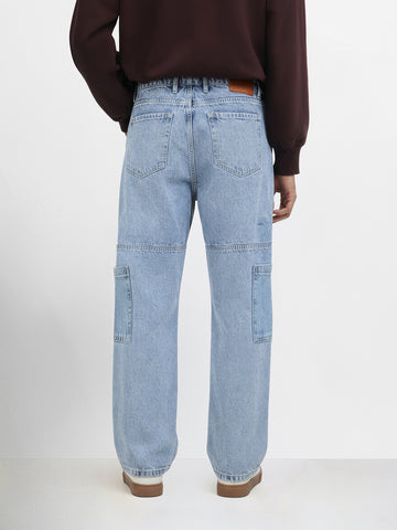 Men's Blue Regular Fit The Eternity Series Solid Jeans