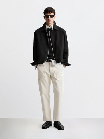 Men's White Regular Fit Solid Casual Jeans