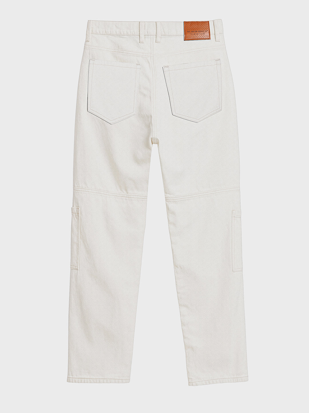 Men's White Regular Fit Solid Casual Jeans