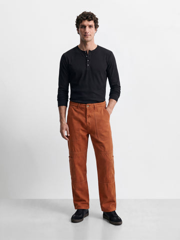 Men's Brown Regular Tapered Fit Solid Eternity Series Jeans