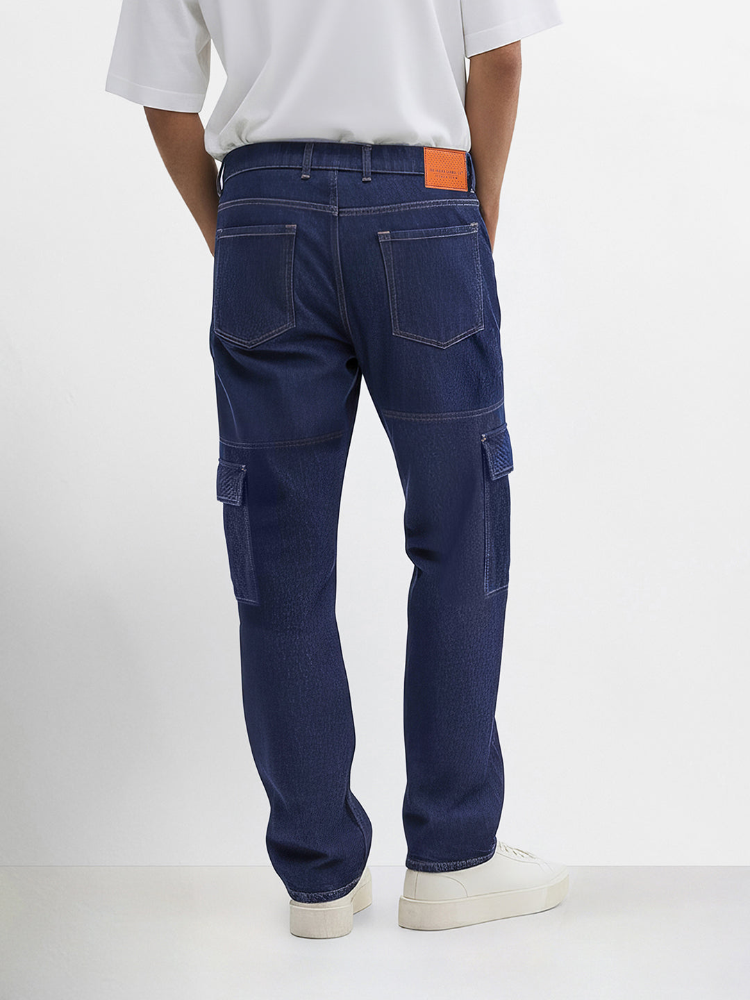Men's Blue Regular Fit The Eternity Series Solid Jeans