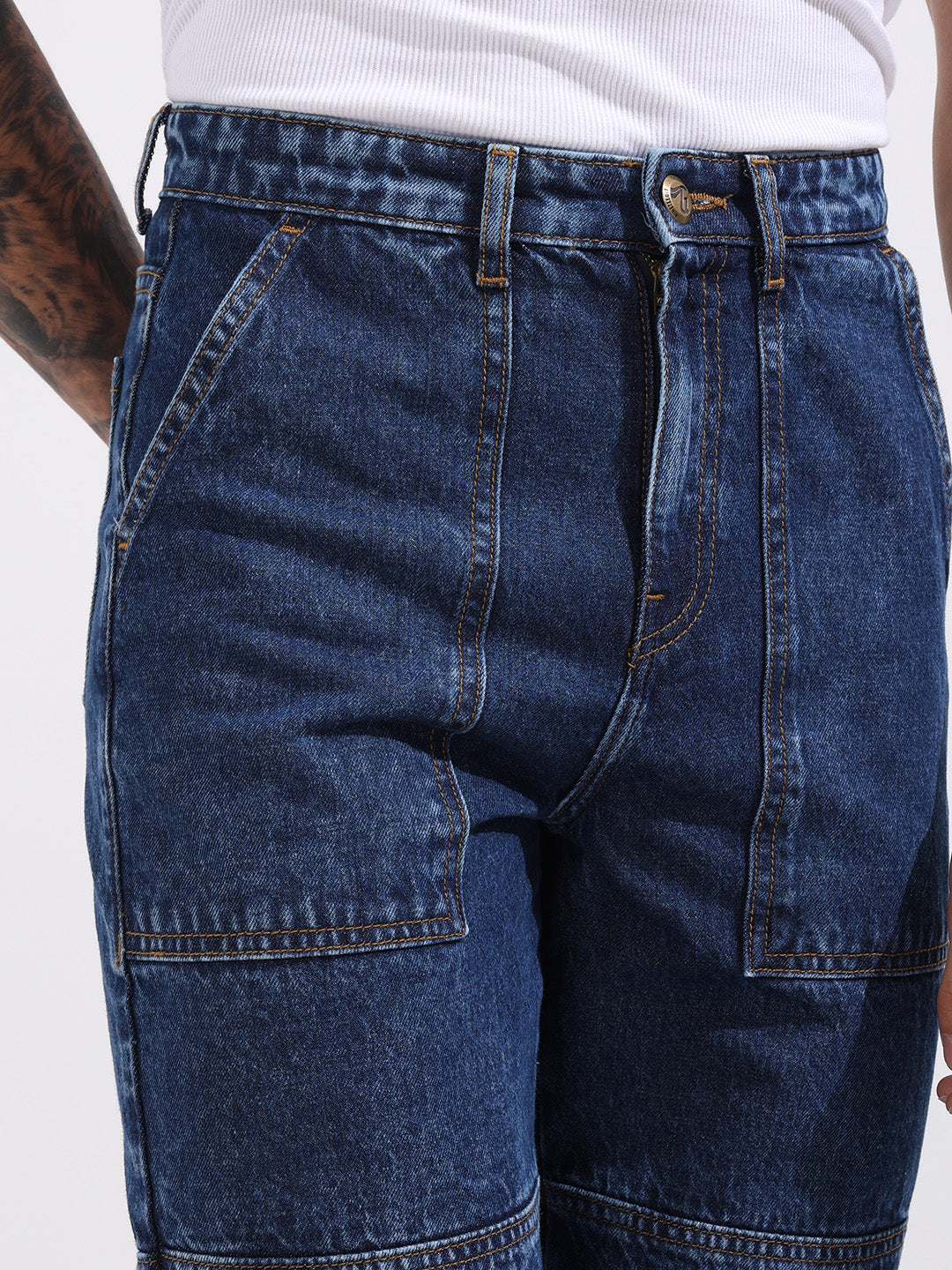 Men's Blue Regular Fit The Eternity Series Solid Jeans