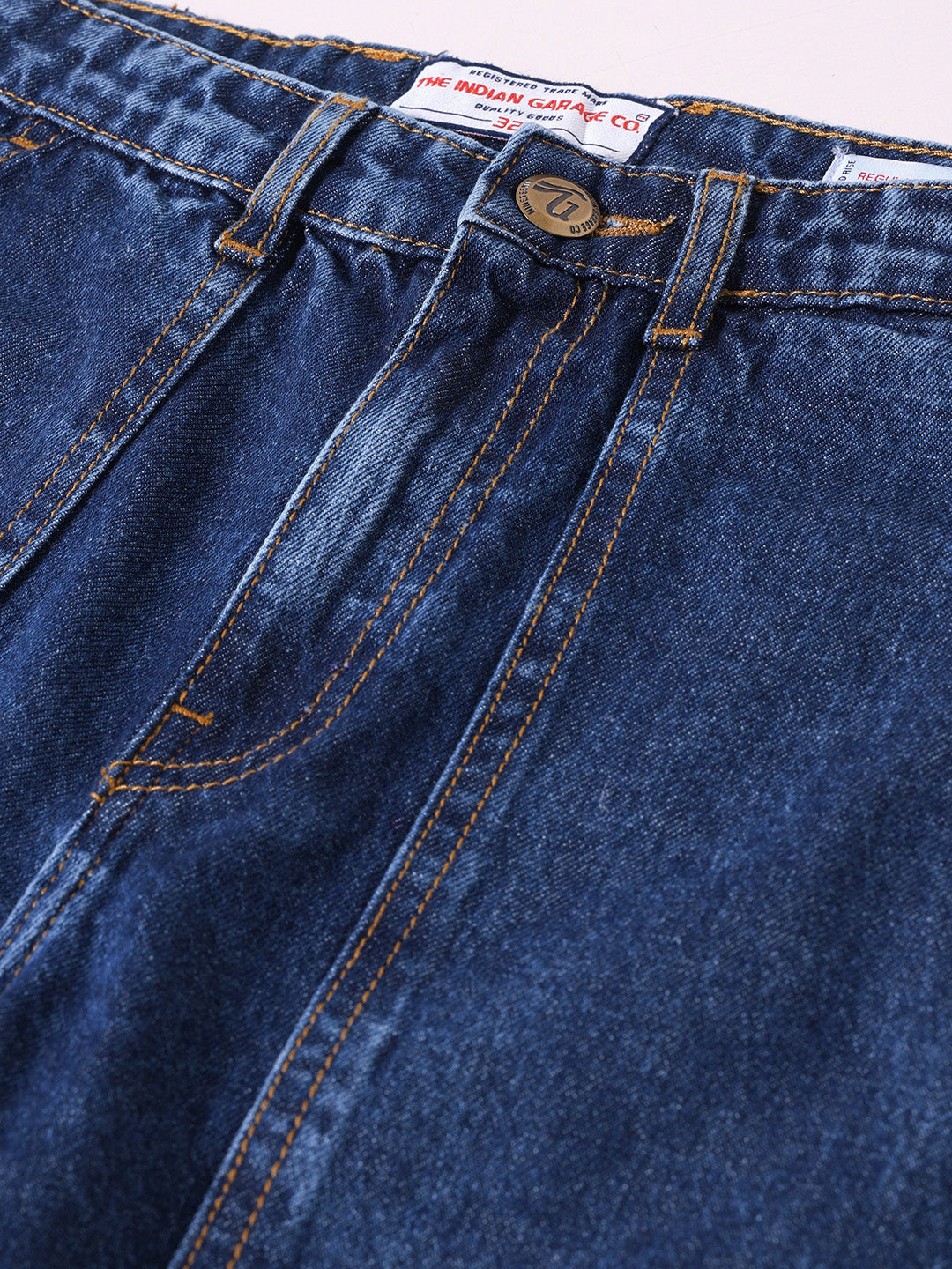 Men's Blue Regular Fit The Eternity Series Solid Jeans