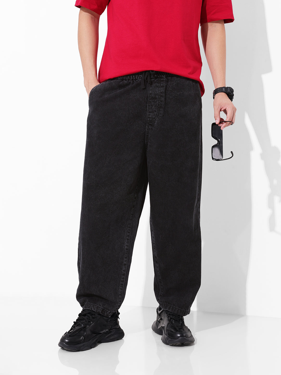 Men's Black Loose Fit The Eternity Series Jeans