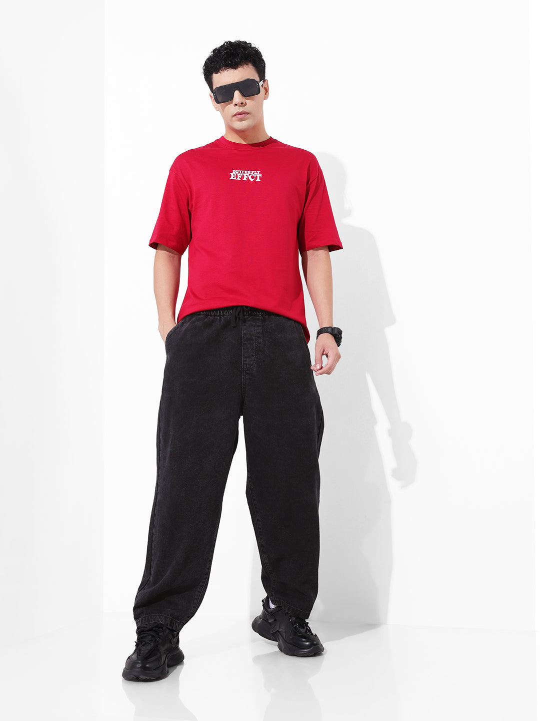 Men's Black Loose Fit The Eternity Series Jeans