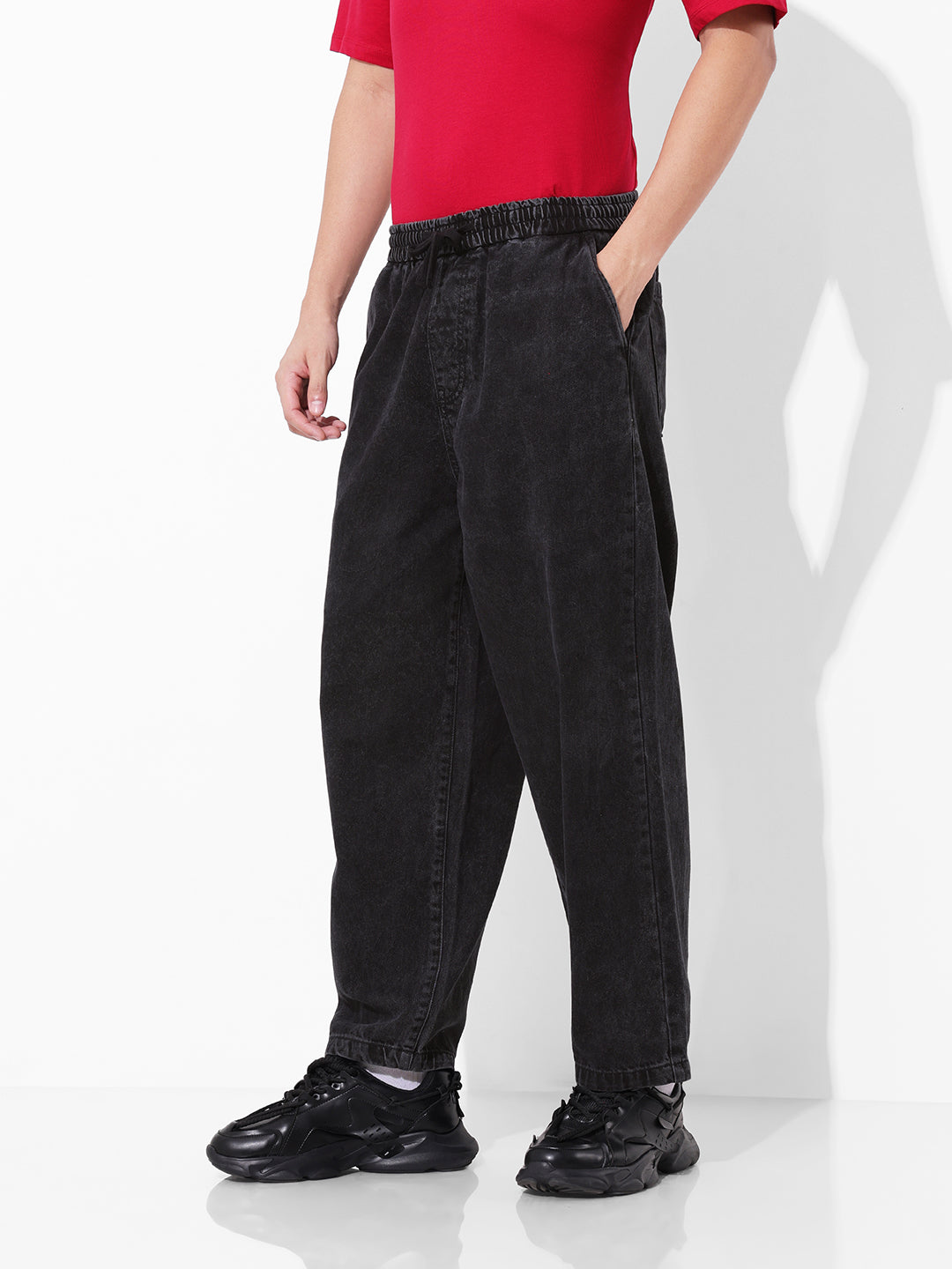 Men's Black Loose Fit The Eternity Series Jeans