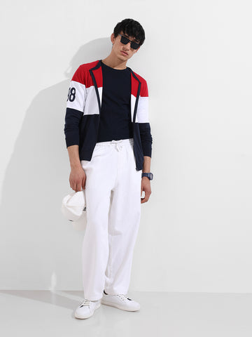 Men's White Loose Fit Solid Casual Jeans
