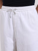 Men's White Loose Fit Solid Casual Jeans