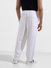 Men's White Loose Fit Solid Casual Jeans