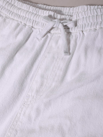Men's White Loose Fit Solid Casual Jeans