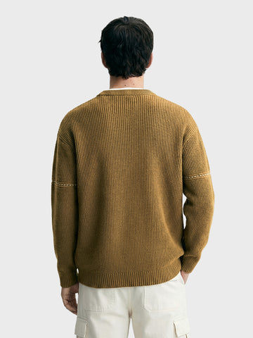 Men's Green Oversized Fit Solid Casual Sweater